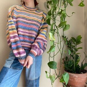Space dye knit sweater